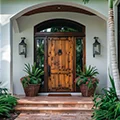 Wood entry door