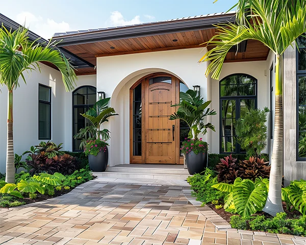 Wood entry door